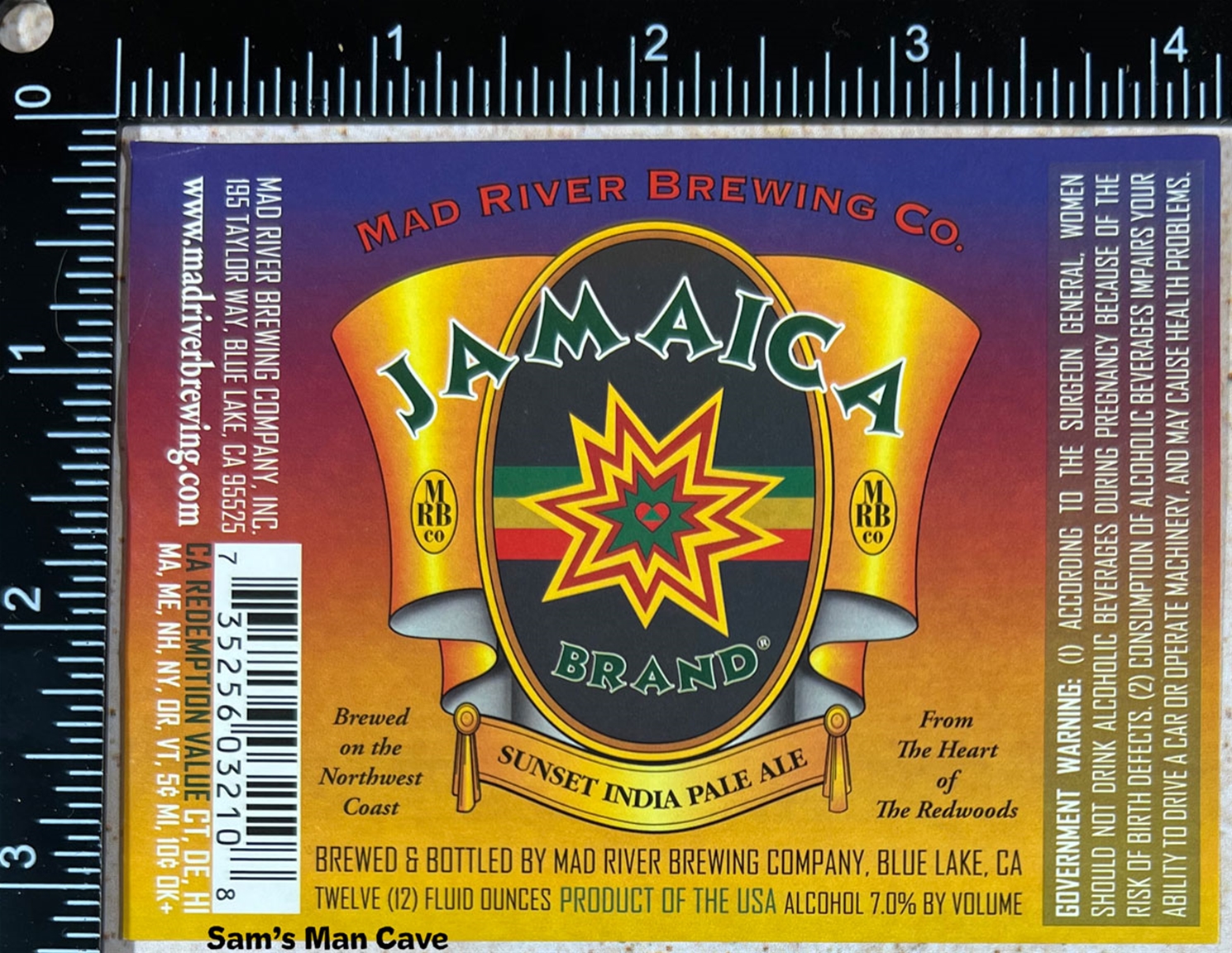 Mad River Jamaica Sunset India Pale Ale Label