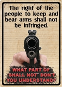 Right to Bear Arms Tin Sign
