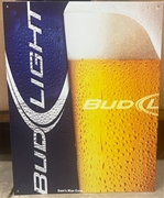 Bud Light Glass Tin Sign