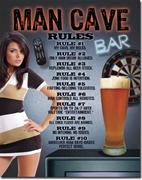 Man Cave Rules Tin Sign