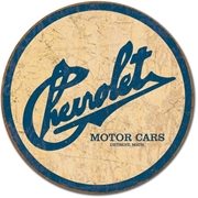 Chevrolet Historic Logo Round Tin Sign
