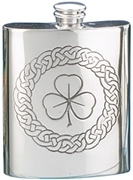 Shamrock Pewter Flask