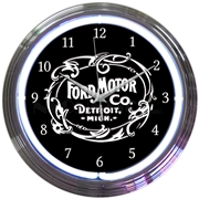 Ford Motor Company 1903 Heritage Emblem Neon Clock