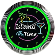 Island Time Neon Clock