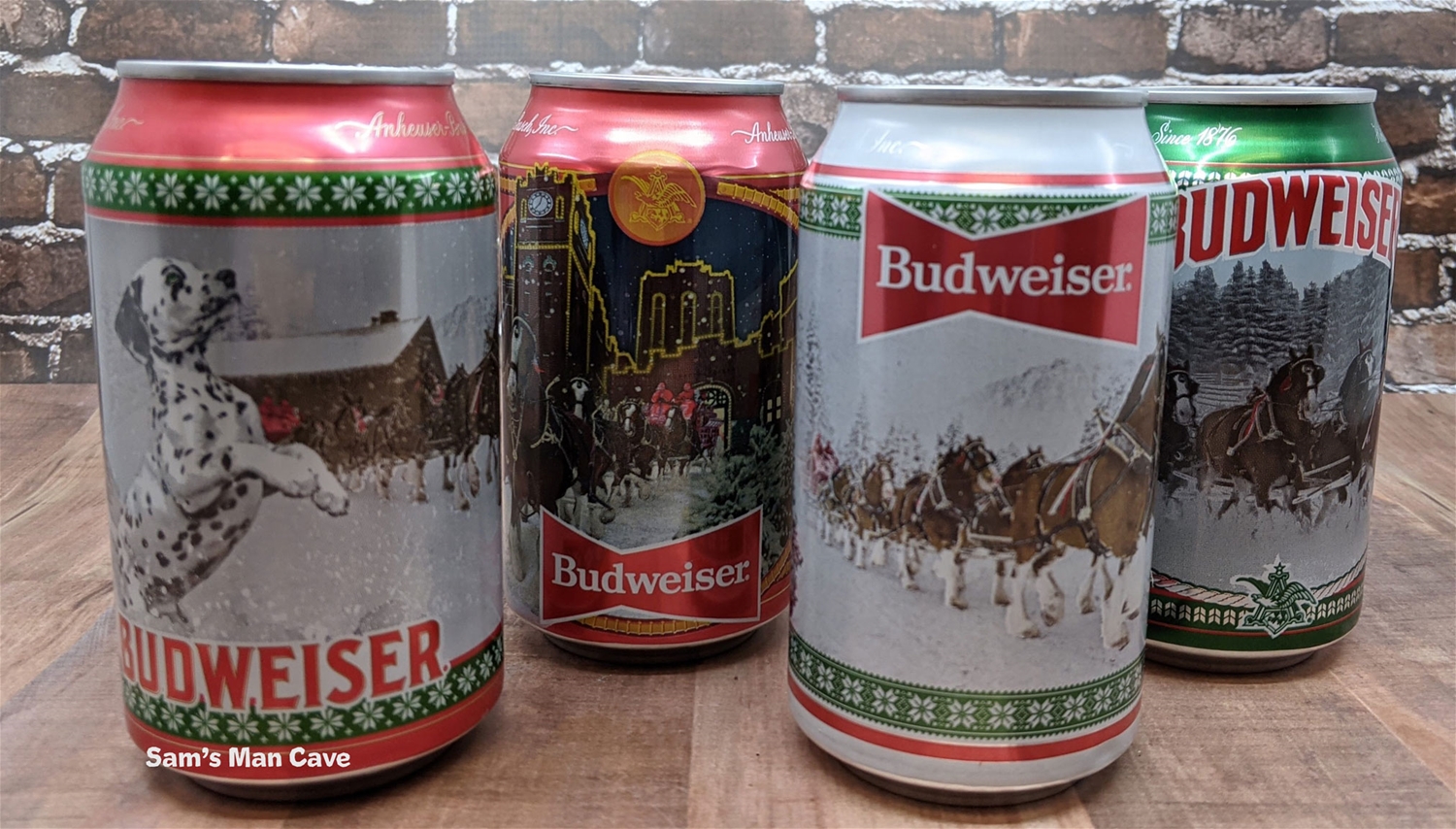 Budweiser Happy Holidays Beer Can Set