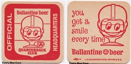 Ballantine Quarterback Club Beer Coaster