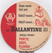 Ballantine Some Words Beer Coaster