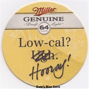 Miller Genuine Draft 64 Calories Beer Coaster