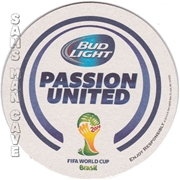 Budweiser Bud Light 2014 FIFA World Cup Coaster Beer Coaster