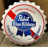 Pabst Blue Ribbon Bottle Cap Metal Sign