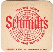 Schmidt's Tell The World Beer Coaster