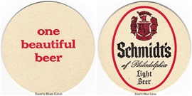 Schmidt's Beautiful Round Beer Coaster