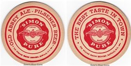 Simon Pure Old Abbey Pilsener Beer Coaster