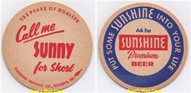 Sunshine 102 Years Beer Coaster