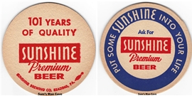 Sunshine 101 Years Beer Coaster
