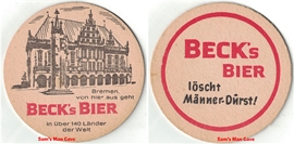 Beck's Bier Bremen Beer Coaster