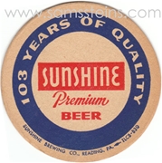 Sunshine 103 Years Beer Coaster