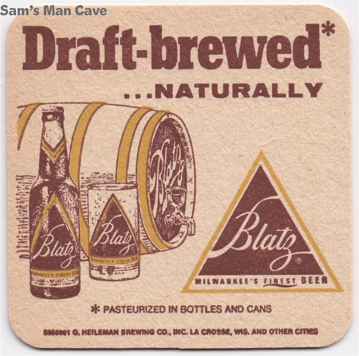 Blatz Draft Brewed Naturally Beer Coaster