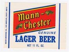 Mann-Chester Lager Beer Label
