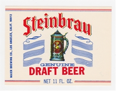 Steinbrau Genuine Draft Beer Label
