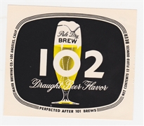 Genuine 102 Pale Dry Beer Label