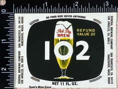 102 Pale Dry Beer Label