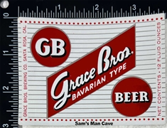 Grace Brothers Bavarian Type Beer Label