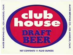 Club House Draft Beer Label