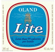 Oland Lite Beer Label 