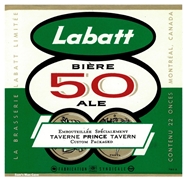 Labatt 50 Biere Ale Label 