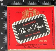 Carling Black Label Beer Bière Label