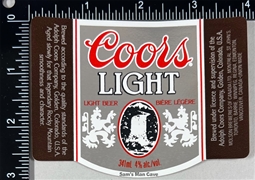 Coors Light Canadian Beer Label