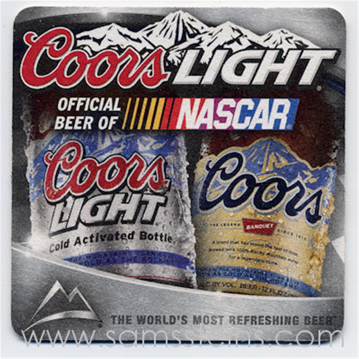 Coors Light Official Beer Of Nascar Beer Coasters Lot Of 4