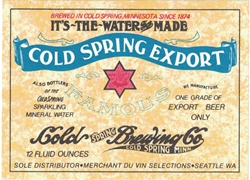 Cold Spring Export Beer Label