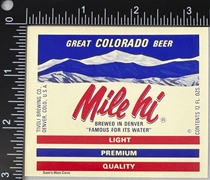 Mile Hi Light Beer Label