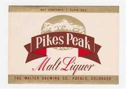 Pikes Peak Malt Liquor Beer Label