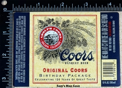 Coors Birthday Package Beer Label