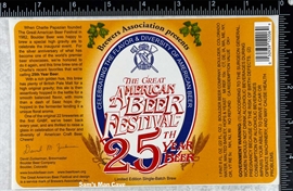 Great American Beer Festival 25th Yr Beer Sticker Label