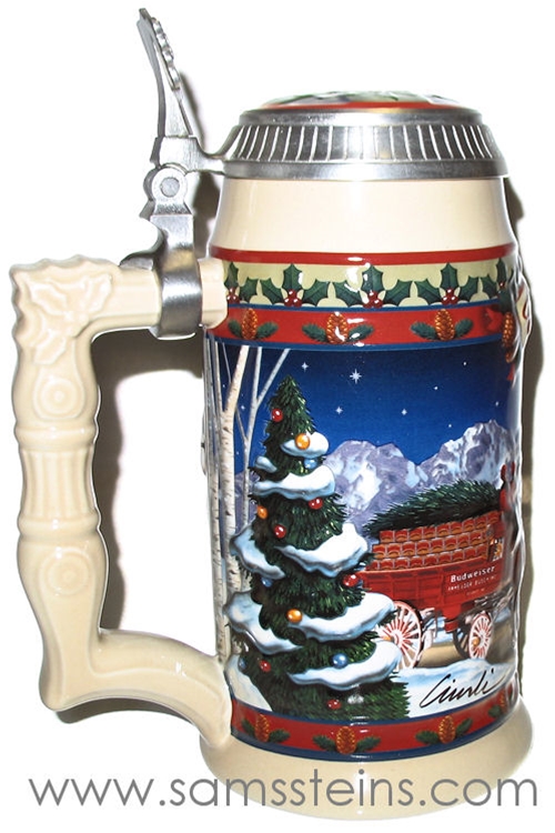 Details about   Budweiser Holiday Stein 2003 ~ Old Towne Holiday NIB 