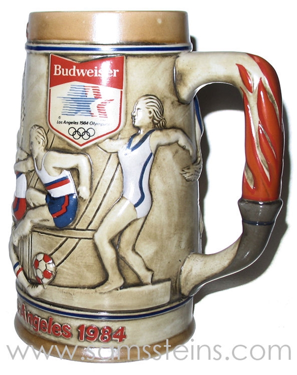 ST LOUIS STEAMERS Vtg Budweiser 16 Oz Insulated Beer Soccer 1982 Olympics Mug