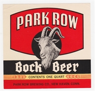 Park Row Bock One Quart Beer Label