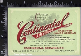 Continental Beverage Beer Label