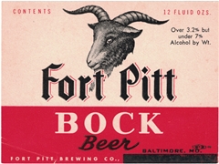 Fort Pitt Bock Beer Label