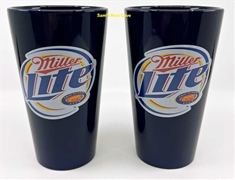 Miller Lite Ceramic Pint Set of Two