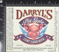 Darryl's Pig Light Beer Label