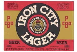 Iron City Lager Beer IRTP Label