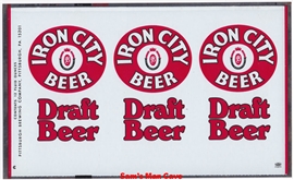 Iron City Draft Beer Flat Unrolled Beer Can