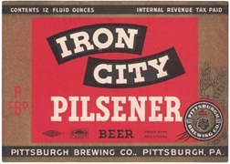 Iron City Pilsener Beer IRTP Label