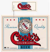 Cook's Goldblume Beer Label with neck