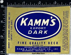 Kamm's Export Dark Beer Label